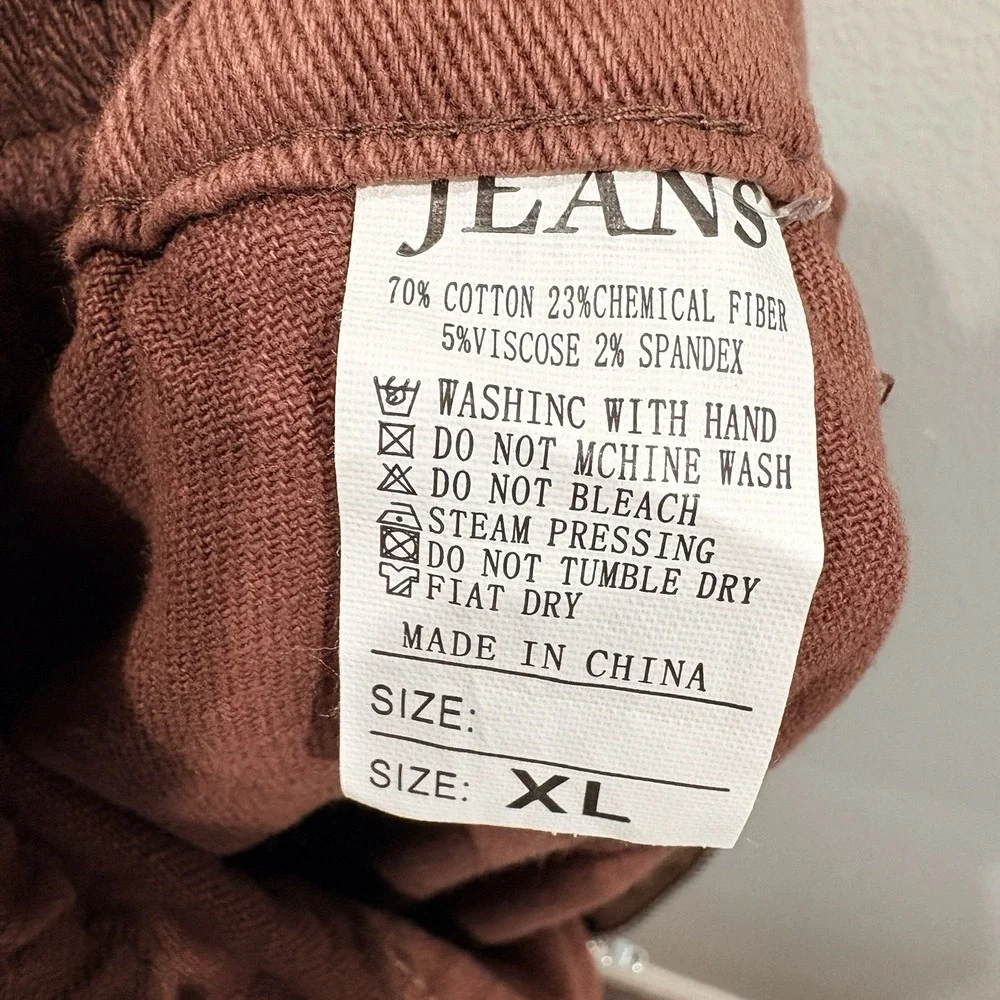 Womens Cargo Pants XL Brown Relaxed Fit Multi‎ Pocket Stretch